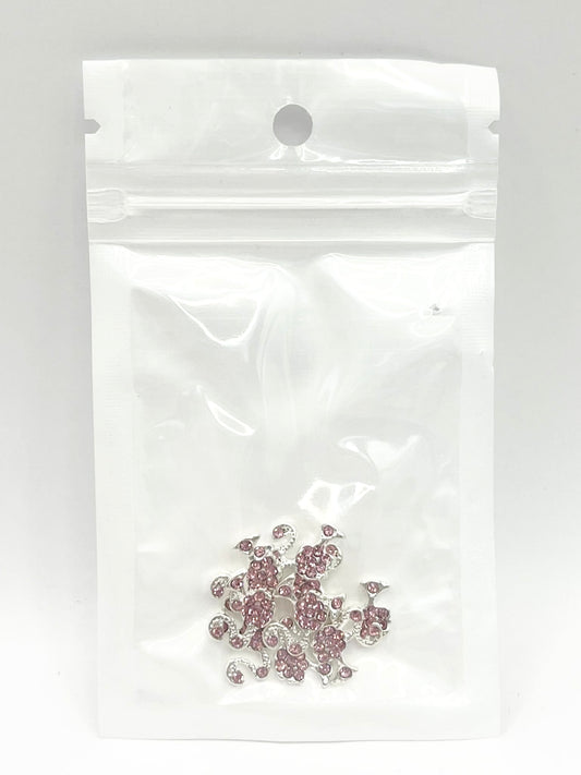 Queen - Nail Charms 10pc - #272 Silver Pink Barbies