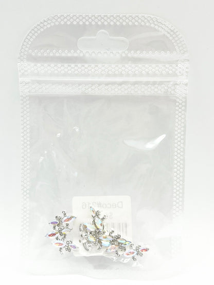 Queen - Nail Charms 10pc - #216 Silver Iridescent Crest