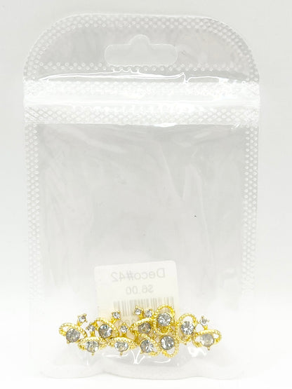 Queen - Nail Charms 10pc - #042 Gold White Cosmic Staffs