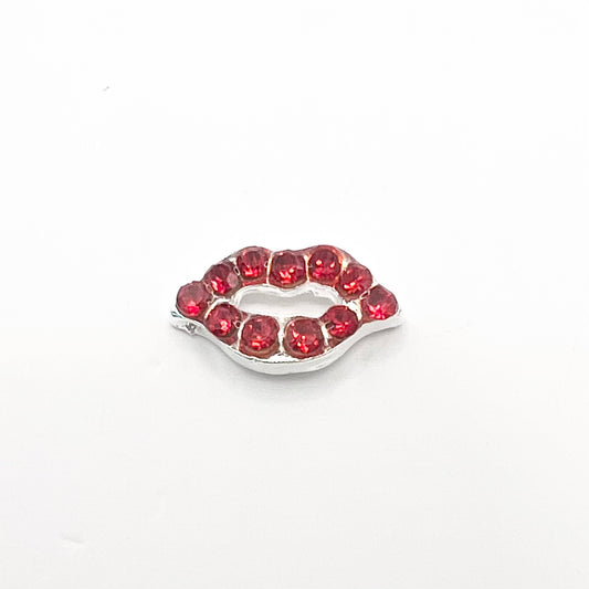 Queen - Nail Charms 10pc - #252 Silver Red Crystal Lips