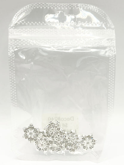 Queen - Nail Charms 10pc - #240 Silver Big Crystal Snowflakes