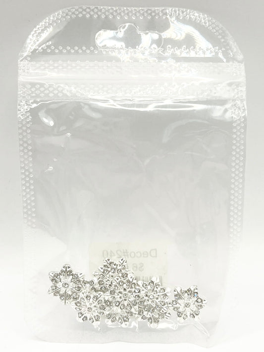 Queen - Nail Charms 10pc - #240 Silver Big Crystal Snowflakes