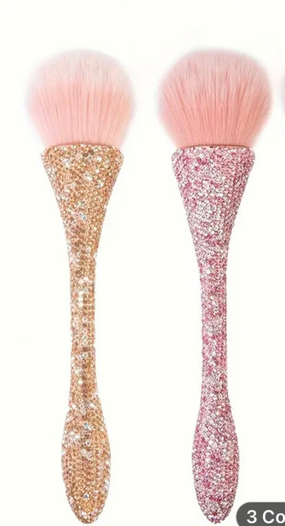 Dust Brush -Pink Rhinestones