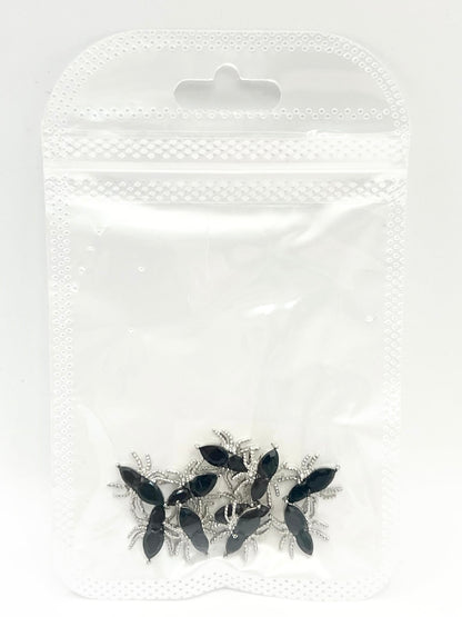Queen - Nail Charms 10pc - #401 Silver Black Spiders