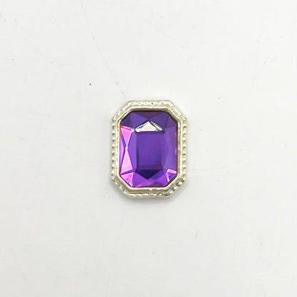 Queen - Nail Charms 10pc - #007 Gold Purple Rectangles