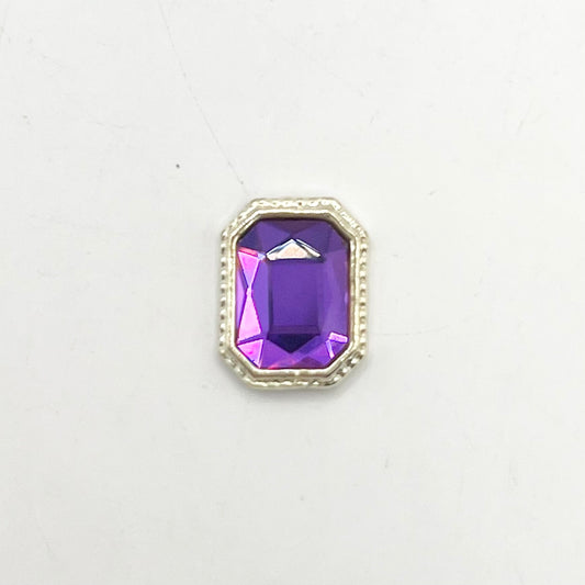 Queen - Nail Charms 10pc - #007 Gold Purple Rectangles