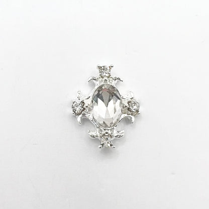 Queen - Nail Charms 10pc - #229 Silver Gem Crest