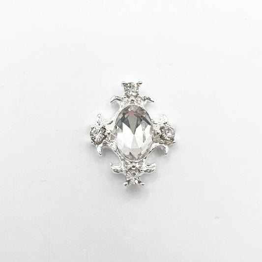 Queen - Nail Charms 10pc - #229 Silver Gem Crest