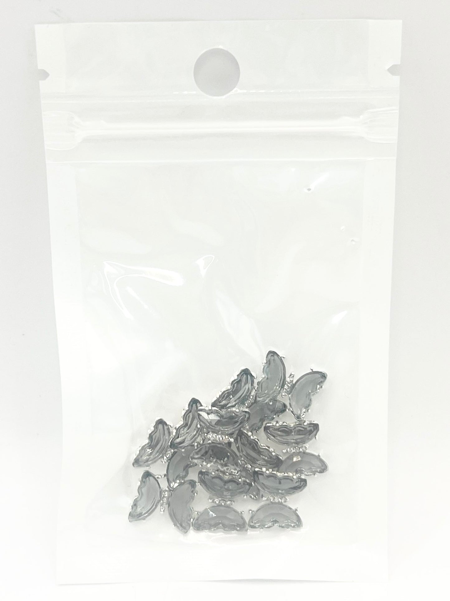 Queen - Nail Charms 10pc - #319 Silver Black Butterflies