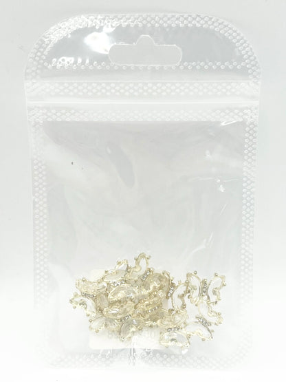 Queen - Nail Charms 10pc - #340 Gold Clear Butterflies