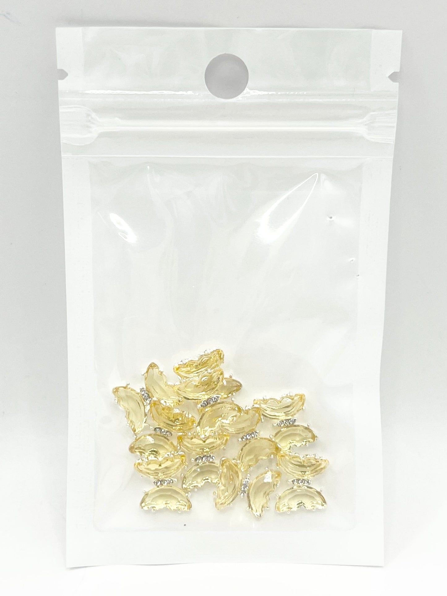 Queen - Nail Charms 10pc - #325 Silver Yellow Butterflies