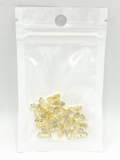 Queen - Nail Charms 10pc - #325 Silver Yellow Butterflies