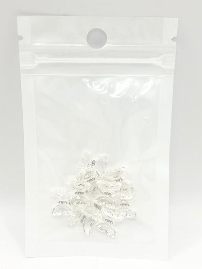 Queen - Nail Charms 10pc - #317 Silver Crystal Clear Butterflies