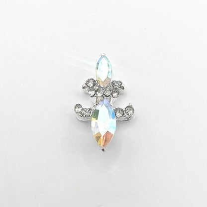 Queen - Nail Charms 10pc - #216 Silver Iridescent Crest