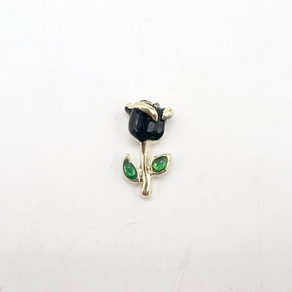 Queen - Nail Charms 10pc - #290 Gold Black Roses
