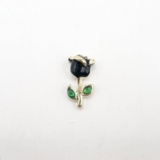 Queen - Nail Charms 10pc - #290 Gold Black Roses