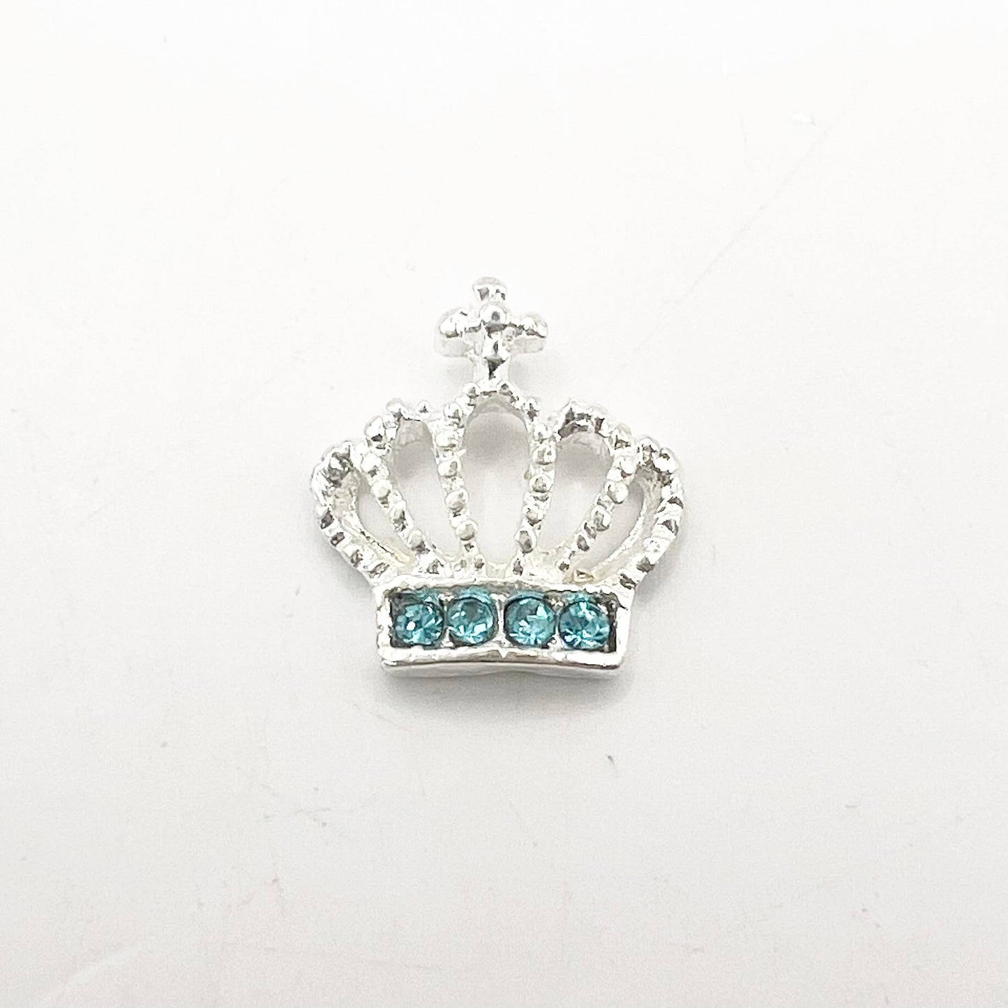 Queen - Nail Charms 10pc - #352 Silver Light Blue Crystal Crowns