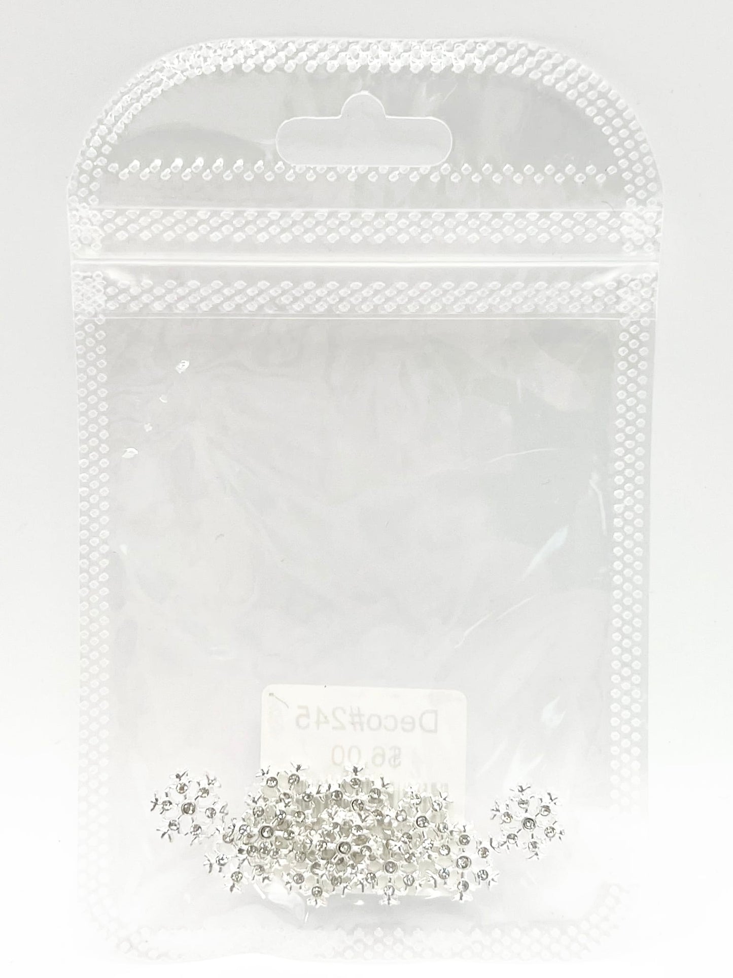 Queen - Nail Charms 10pc - #245 Silver Gem Snowflakes