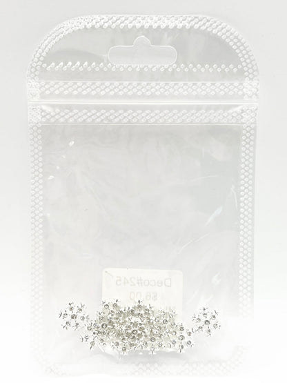 Queen - Nail Charms 10pc - #245 Silver Gem Snowflakes