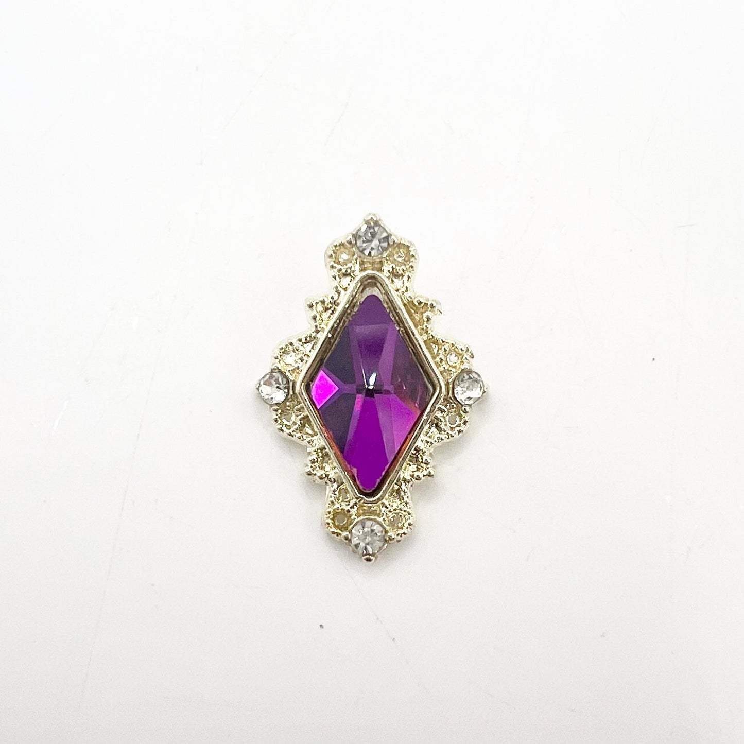 Queen - Nail Charms 10pc - #014 Gold Purple Diamonds