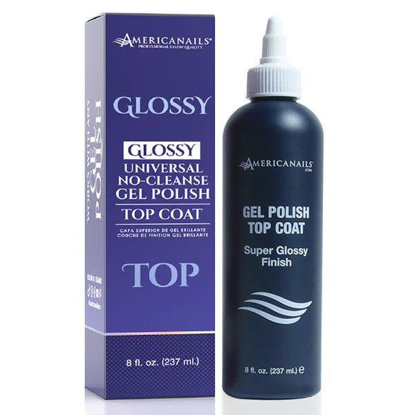 AmericaNails - No-Cleanse Gel Polish Top Coat | Glossy Finish 8oz