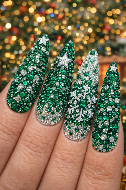 Queen - Emerald Green Rhinestone - Gems - Duo Set - #20