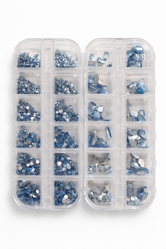 Queen - Blue Rhinestone - Gems - Duo Set - #18