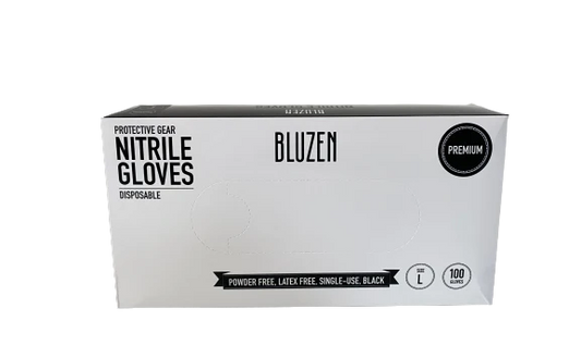 Bluzen - Black Nitrile Gloves - Large