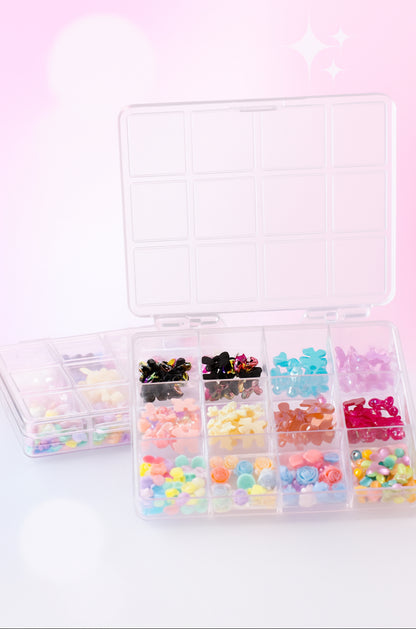 Shiny Bow & Rose Charms - 3D Nail Art