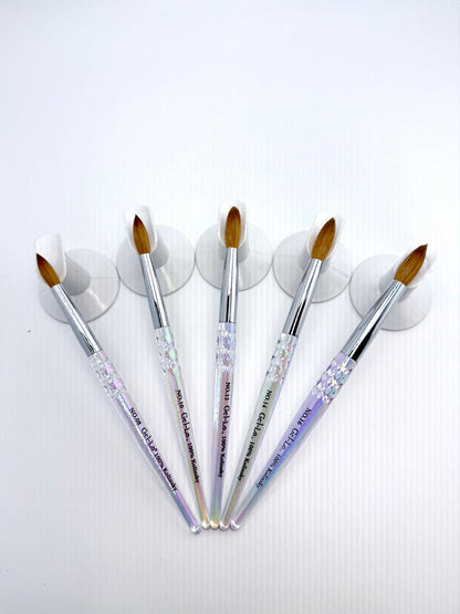 Gel-Le - Acrylic Brush - 100% Kolinsky (Clear Handle)(Not Pressed)