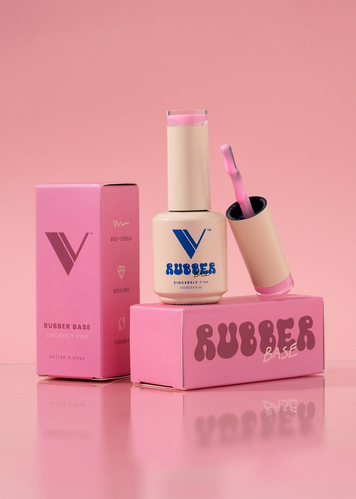 Valentino - Rubber Base - Sincerely Pink .5oz (Gel)