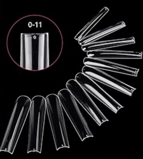 Queen - Clear Square Full Cover Tips - Extra Long ( 240pc)