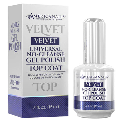 AmericaNails -  No-Cleanse Gel Polish Top Coat | Velvet Finish .5oz