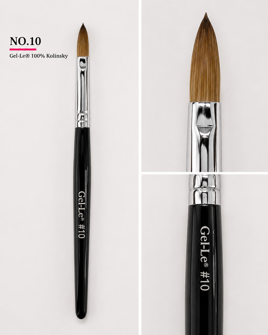 Gel-Le - Acrylic Brushes Kolinsky - Black Handle (Pressed)