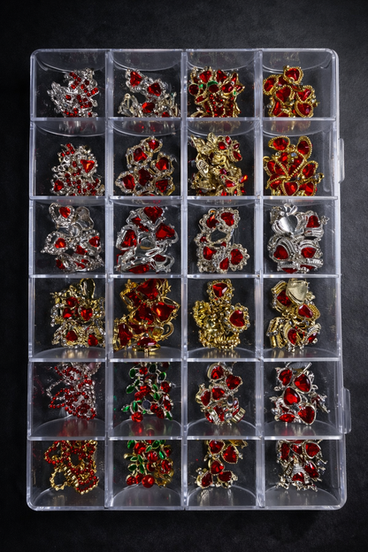 3D Charms- Assorted Red charms -  240pc