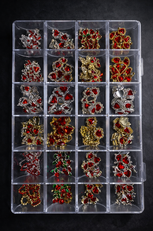 3D Charms- Assorted Red charms -  240pc