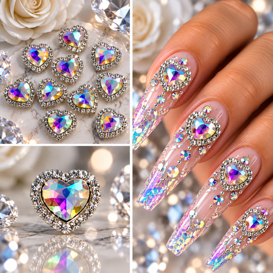 Queen - Nail Charms 10pc - #060 Iridescent Hearts