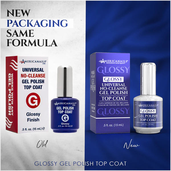 AmericaNails - No-Cleanse Gel Polish Top Coat | Glossy .5oz
