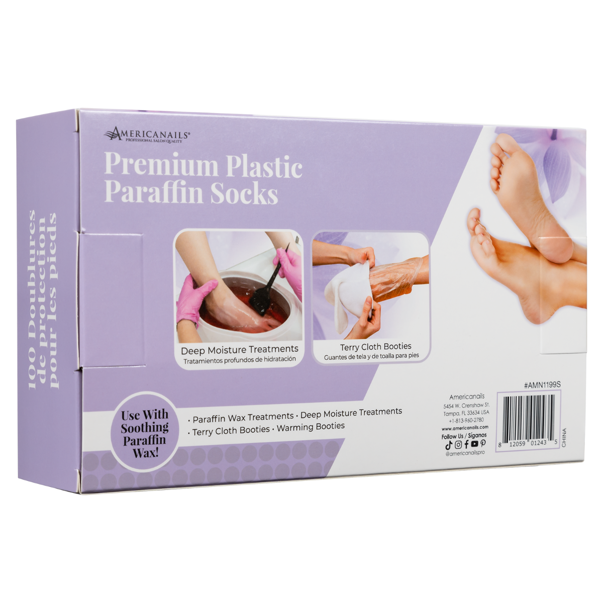 Americanails - Premium Plastic Paraffin Socks 100ct