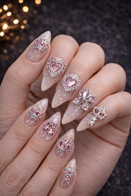 Gel-Le - Heart & Butterfly Assorted Pink Charms 3D