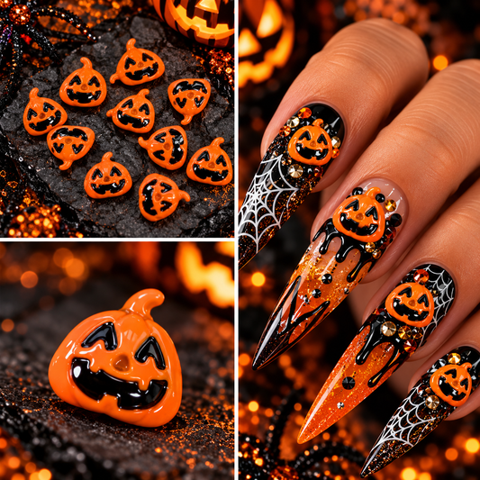 Queen - Nail Charms 10pc - #422 Jack-O-Lantern Halloween