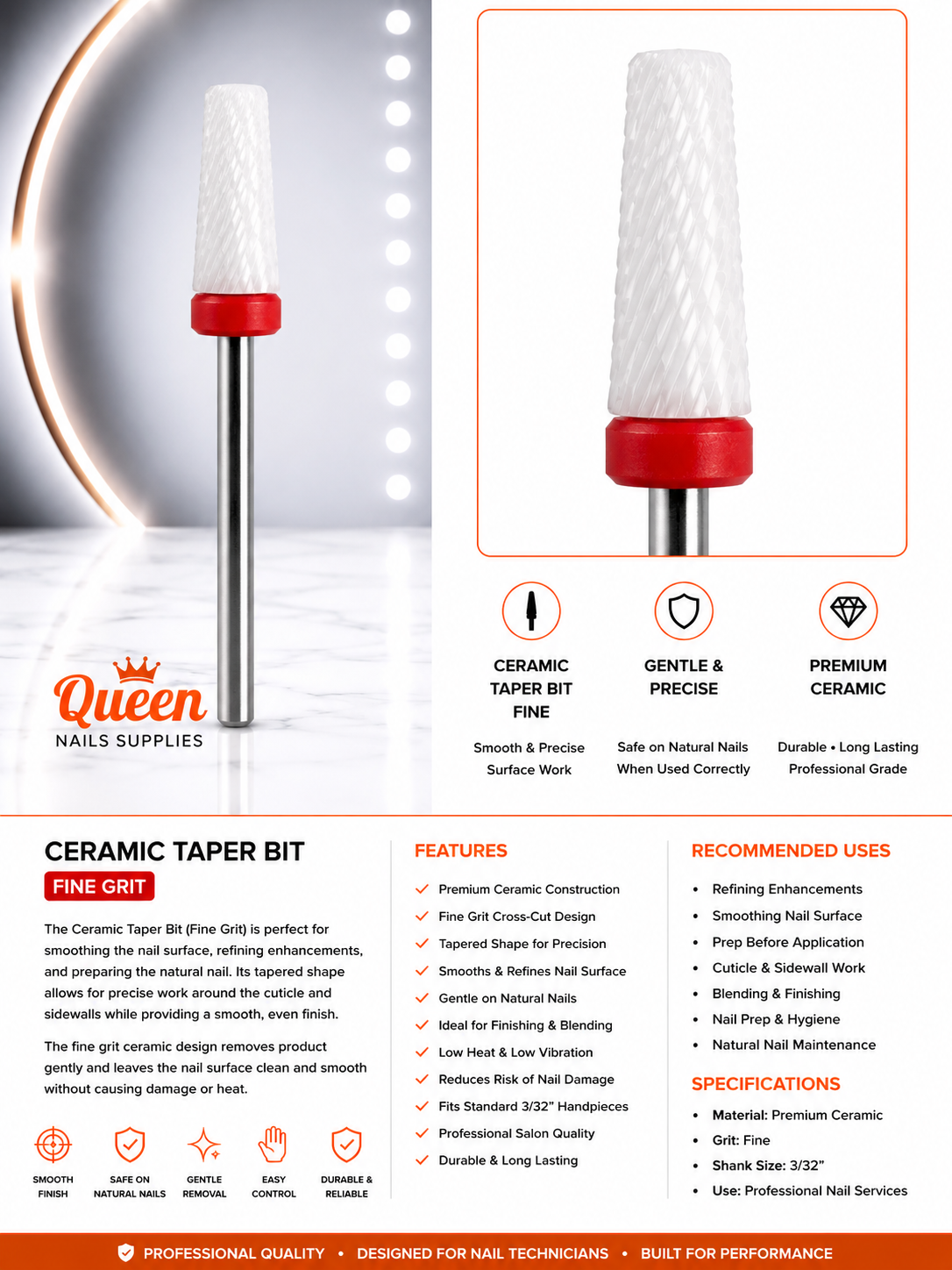 Ceramic Taper Bits - Fine