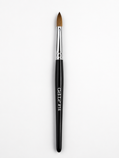 Gel-Le - Acrylic Brush #14 Kolinsky - Black Handle (Pressed)