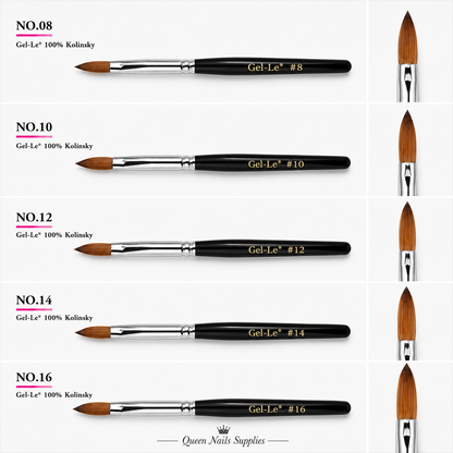 Gel-Le - Acrylic Brushes Kolinsky - Black Handle (Pressed)