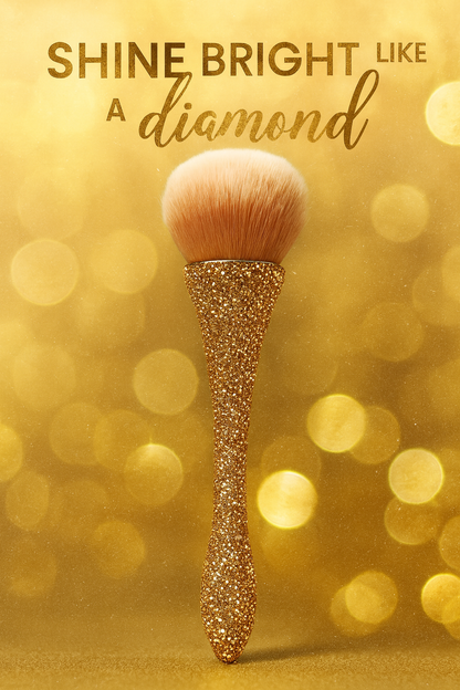 Dust Brush -Gold Rhinestones