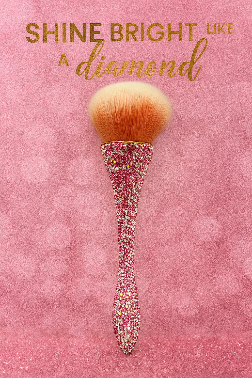 Dust Brush -Pink Rhinestones