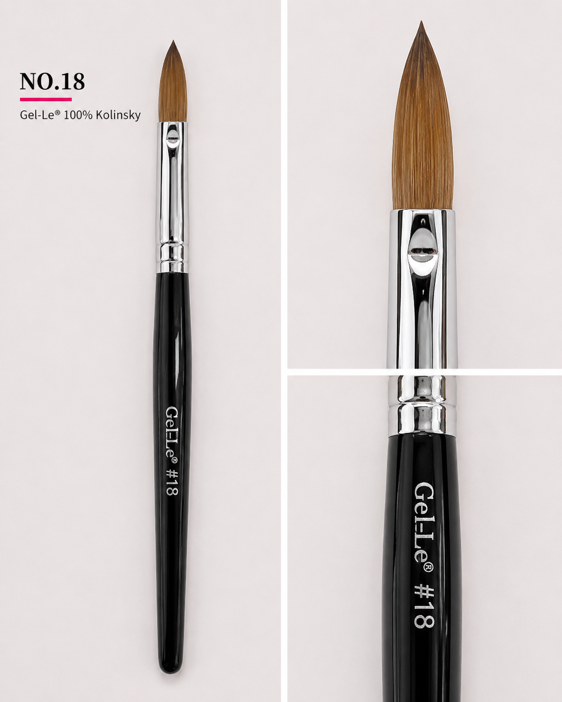 Gel-Le - Acrylic Brushes Kolinsky - Black Handle (Pressed)