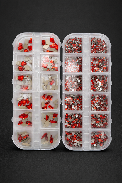 Queen - Red Rhinestone  - Gems - Duo Set - #22