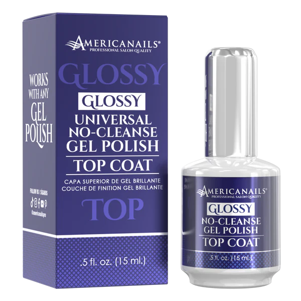 AmericaNails - No-Cleanse Gel Polish Top Coat | Glossy .5oz