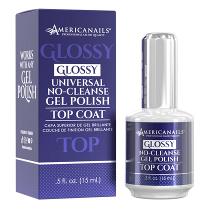 AmericaNails - No-Cleanse Gel Polish Top Coat | Glossy .5oz